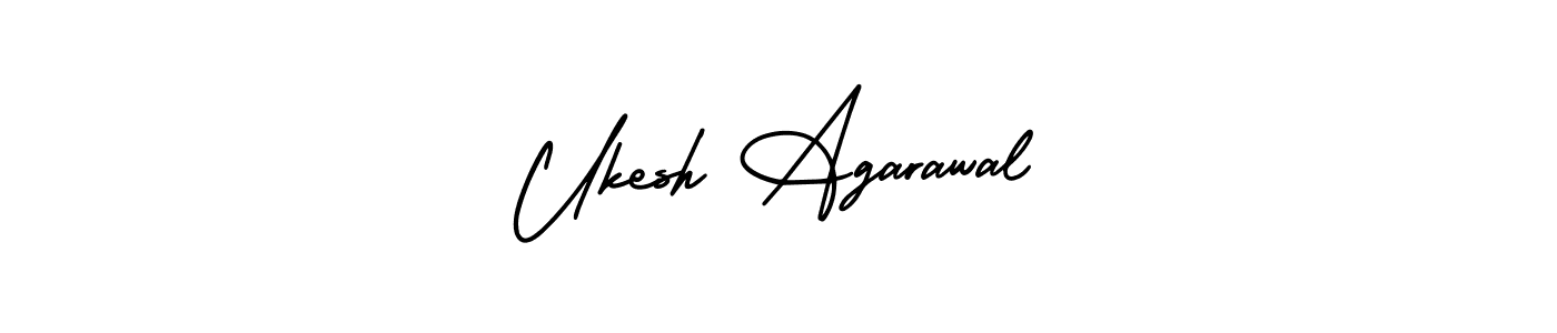 How to make Ukesh Agarawal signature? AmerikaSignatureDemo-Regular is a professional autograph style. Create handwritten signature for Ukesh Agarawal name. Ukesh Agarawal signature style 3 images and pictures png
