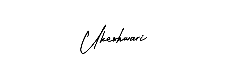 How to Draw Ukeshwari signature style? AmerikaSignatureDemo-Regular is a latest design signature styles for name Ukeshwari. Ukeshwari signature style 3 images and pictures png