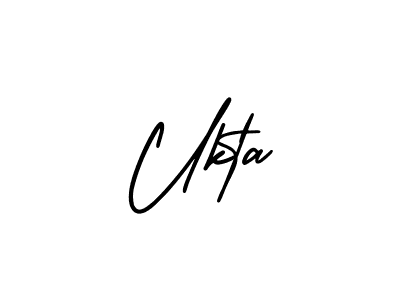 This is the best signature style for the Ukta name. Also you like these signature font (AmerikaSignatureDemo-Regular). Mix name signature. Ukta signature style 3 images and pictures png