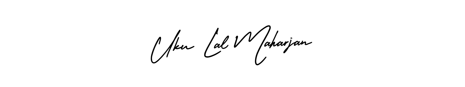 Uku Lal Maharjan stylish signature style. Best Handwritten Sign (AmerikaSignatureDemo-Regular) for my name. Handwritten Signature Collection Ideas for my name Uku Lal Maharjan. Uku Lal Maharjan signature style 3 images and pictures png