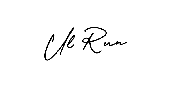 Similarly AmerikaSignatureDemo-Regular is the best handwritten signature design. Signature creator online .You can use it as an online autograph creator for name Ul Run. Ul Run signature style 3 images and pictures png