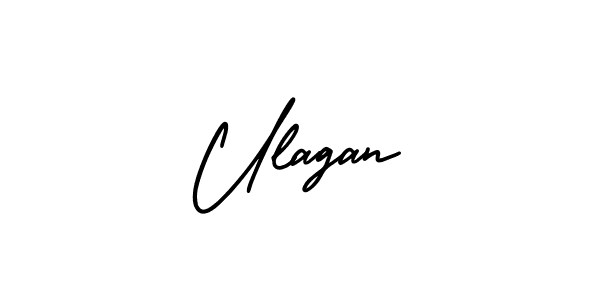 You should practise on your own different ways (AmerikaSignatureDemo-Regular) to write your name (Ulagan) in signature. don't let someone else do it for you. Ulagan signature style 3 images and pictures png