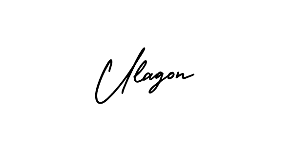 You should practise on your own different ways (AmerikaSignatureDemo-Regular) to write your name (Ulagon) in signature. don't let someone else do it for you. Ulagon signature style 3 images and pictures png