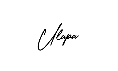 Use a signature maker to create a handwritten signature online. With this signature software, you can design (AmerikaSignatureDemo-Regular) your own signature for name Ulapa. Ulapa signature style 3 images and pictures png