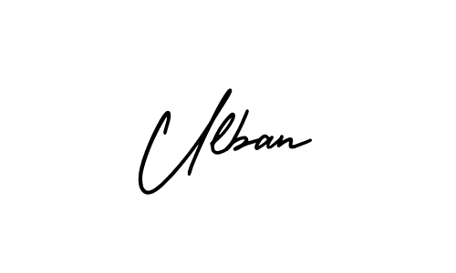 It looks lik you need a new signature style for name Ulban. Design unique handwritten (AmerikaSignatureDemo-Regular) signature with our free signature maker in just a few clicks. Ulban signature style 3 images and pictures png