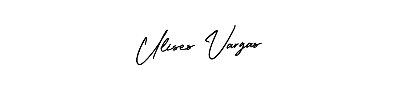 The best way (AmerikaSignatureDemo-Regular) to make a short signature is to pick only two or three words in your name. The name Ulises Vargas include a total of six letters. For converting this name. Ulises Vargas signature style 3 images and pictures png