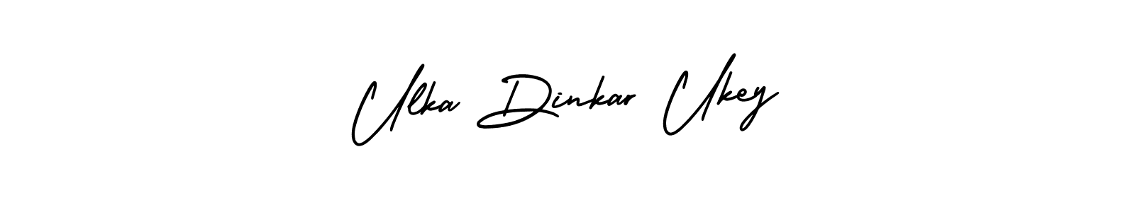 This is the best signature style for the Ulka Dinkar Ukey name. Also you like these signature font (AmerikaSignatureDemo-Regular). Mix name signature. Ulka Dinkar Ukey signature style 3 images and pictures png