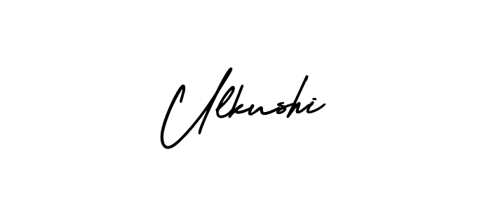 Design your own signature with our free online signature maker. With this signature software, you can create a handwritten (AmerikaSignatureDemo-Regular) signature for name Ulkushi. Ulkushi signature style 3 images and pictures png
