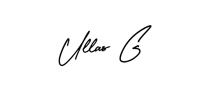 Use a signature maker to create a handwritten signature online. With this signature software, you can design (AmerikaSignatureDemo-Regular) your own signature for name Ullas G. Ullas G signature style 3 images and pictures png