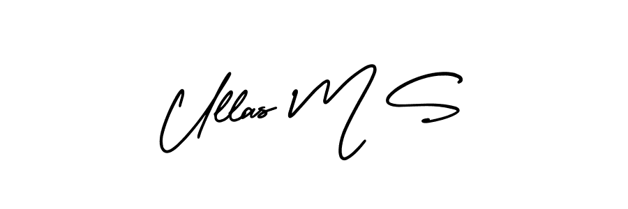 It looks lik you need a new signature style for name Ullas M S. Design unique handwritten (AmerikaSignatureDemo-Regular) signature with our free signature maker in just a few clicks. Ullas M S signature style 3 images and pictures png