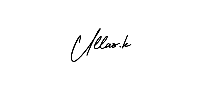 if you are searching for the best signature style for your name Ullas.k. so please give up your signature search. here we have designed multiple signature styles  using AmerikaSignatureDemo-Regular. Ullas.k signature style 3 images and pictures png