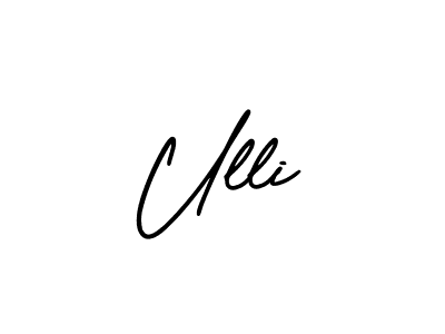 Use a signature maker to create a handwritten signature online. With this signature software, you can design (AmerikaSignatureDemo-Regular) your own signature for name Ulli. Ulli signature style 3 images and pictures png