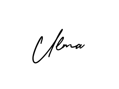 How to make Ulma name signature. Use AmerikaSignatureDemo-Regular style for creating short signs online. This is the latest handwritten sign. Ulma signature style 3 images and pictures png