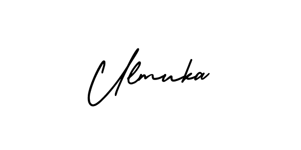 The best way (AmerikaSignatureDemo-Regular) to make a short signature is to pick only two or three words in your name. The name Ulmuka include a total of six letters. For converting this name. Ulmuka signature style 3 images and pictures png