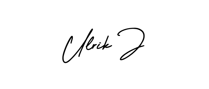 This is the best signature style for the Ulrik J name. Also you like these signature font (AmerikaSignatureDemo-Regular). Mix name signature. Ulrik J signature style 3 images and pictures png