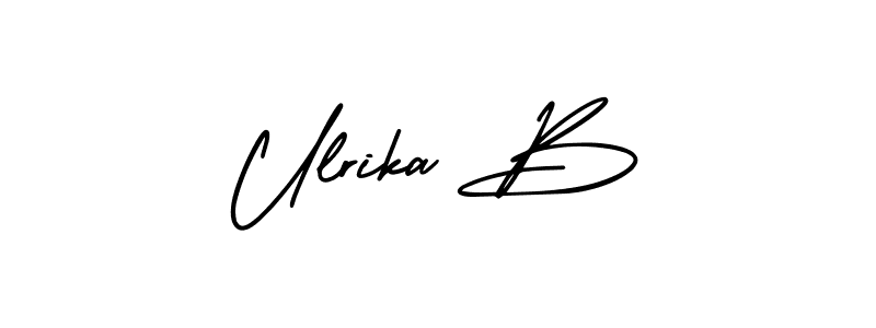 How to make Ulrika B name signature. Use AmerikaSignatureDemo-Regular style for creating short signs online. This is the latest handwritten sign. Ulrika B signature style 3 images and pictures png