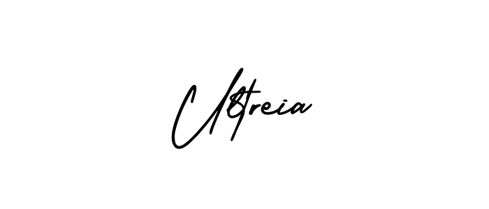 How to make Ultreia name signature. Use AmerikaSignatureDemo-Regular style for creating short signs online. This is the latest handwritten sign. Ultreia signature style 3 images and pictures png