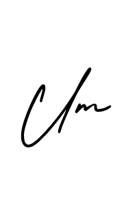 Create a beautiful signature design for name Um. With this signature (AmerikaSignatureDemo-Regular) fonts, you can make a handwritten signature for free. Um signature style 3 images and pictures png