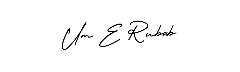 It looks lik you need a new signature style for name Um E Rubab. Design unique handwritten (AmerikaSignatureDemo-Regular) signature with our free signature maker in just a few clicks. Um E Rubab signature style 3 images and pictures png