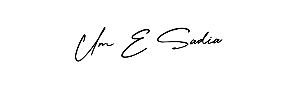 How to make Um E Sadia signature? AmerikaSignatureDemo-Regular is a professional autograph style. Create handwritten signature for Um E Sadia name. Um E Sadia signature style 3 images and pictures png