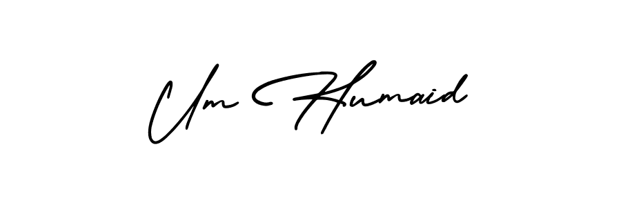 Similarly AmerikaSignatureDemo-Regular is the best handwritten signature design. Signature creator online .You can use it as an online autograph creator for name Um Humaid. Um Humaid signature style 3 images and pictures png