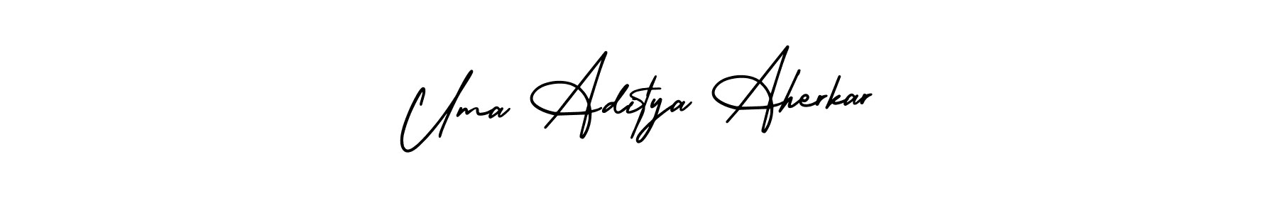 It looks lik you need a new signature style for name Uma Aditya Aherkar. Design unique handwritten (AmerikaSignatureDemo-Regular) signature with our free signature maker in just a few clicks. Uma Aditya Aherkar signature style 3 images and pictures png