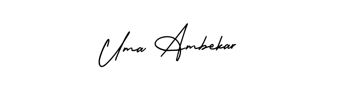 How to Draw Uma Ambekar signature style? AmerikaSignatureDemo-Regular is a latest design signature styles for name Uma Ambekar. Uma Ambekar signature style 3 images and pictures png