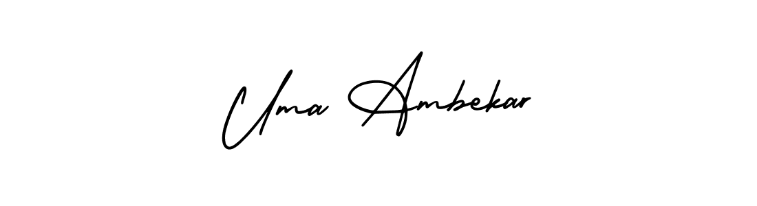 How to Draw Uma Ambekar signature style? AmerikaSignatureDemo-Regular is a latest design signature styles for name Uma Ambekar. Uma Ambekar signature style 3 images and pictures png