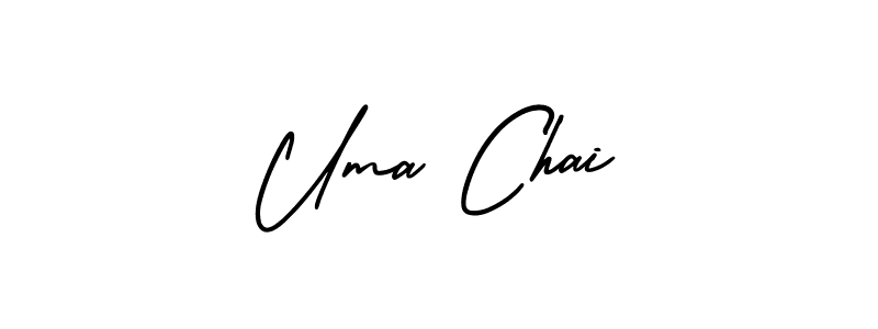 Make a beautiful signature design for name Uma Chai. With this signature (AmerikaSignatureDemo-Regular) style, you can create a handwritten signature for free. Uma Chai signature style 3 images and pictures png