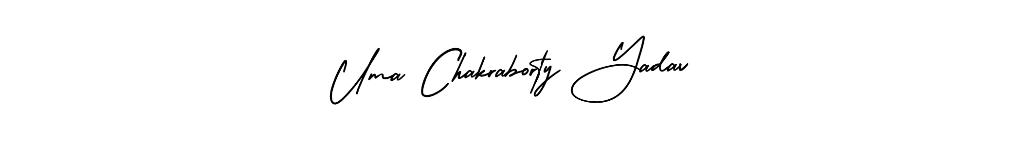 Check out images of Autograph of Uma Chakraborty Yadav name. Actor Uma Chakraborty Yadav Signature Style. AmerikaSignatureDemo-Regular is a professional sign style online. Uma Chakraborty Yadav signature style 3 images and pictures png