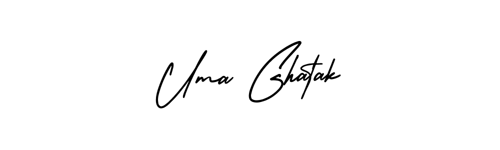 Uma Ghatak stylish signature style. Best Handwritten Sign (AmerikaSignatureDemo-Regular) for my name. Handwritten Signature Collection Ideas for my name Uma Ghatak. Uma Ghatak signature style 3 images and pictures png