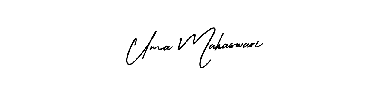 You should practise on your own different ways (AmerikaSignatureDemo-Regular) to write your name (Uma Mahaswari) in signature. don't let someone else do it for you. Uma Mahaswari signature style 3 images and pictures png