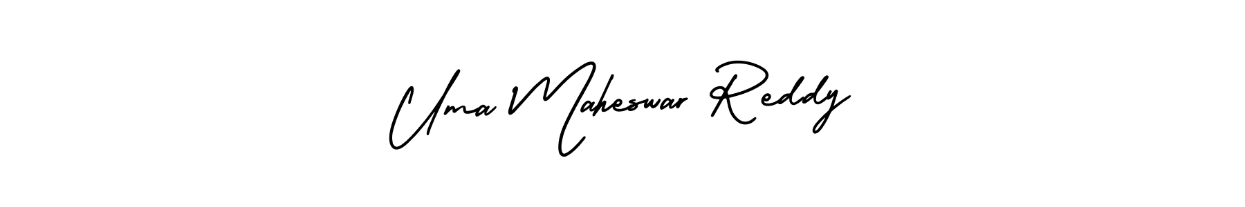 You should practise on your own different ways (AmerikaSignatureDemo-Regular) to write your name (Uma Maheswar Reddy) in signature. don't let someone else do it for you. Uma Maheswar Reddy signature style 3 images and pictures png