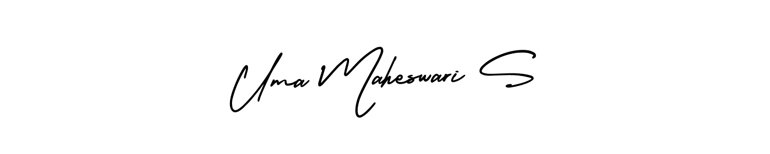 Uma Maheswari S stylish signature style. Best Handwritten Sign (AmerikaSignatureDemo-Regular) for my name. Handwritten Signature Collection Ideas for my name Uma Maheswari S. Uma Maheswari S signature style 3 images and pictures png