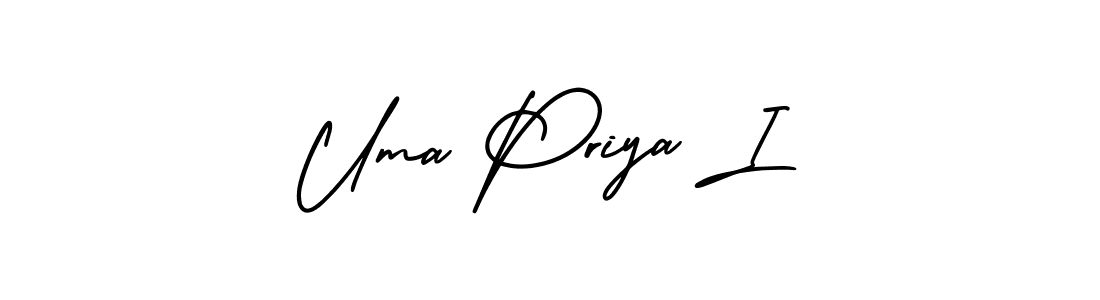 Use a signature maker to create a handwritten signature online. With this signature software, you can design (AmerikaSignatureDemo-Regular) your own signature for name Uma Priya I. Uma Priya I signature style 3 images and pictures png