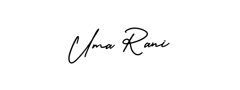 It looks lik you need a new signature style for name Uma Rani. Design unique handwritten (AmerikaSignatureDemo-Regular) signature with our free signature maker in just a few clicks. Uma Rani signature style 3 images and pictures png