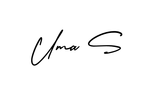 AmerikaSignatureDemo-Regular is a professional signature style that is perfect for those who want to add a touch of class to their signature. It is also a great choice for those who want to make their signature more unique. Get Uma S name to fancy signature for free. Uma S signature style 3 images and pictures png