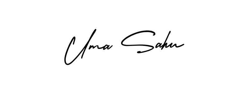 How to Draw Uma Sahu signature style? AmerikaSignatureDemo-Regular is a latest design signature styles for name Uma Sahu. Uma Sahu signature style 3 images and pictures png