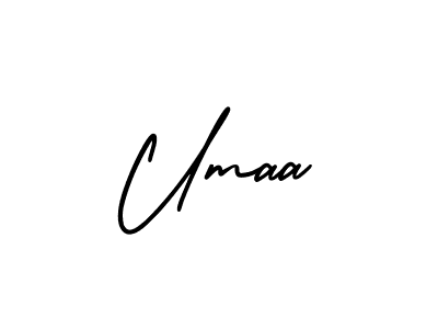 The best way (AmerikaSignatureDemo-Regular) to make a short signature is to pick only two or three words in your name. The name Umaa include a total of six letters. For converting this name. Umaa signature style 3 images and pictures png