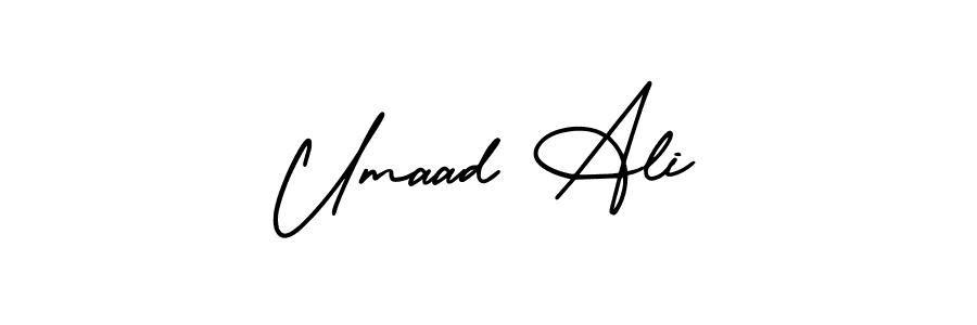 Make a short Umaad Ali signature style. Manage your documents anywhere anytime using AmerikaSignatureDemo-Regular. Create and add eSignatures, submit forms, share and send files easily. Umaad Ali signature style 3 images and pictures png
