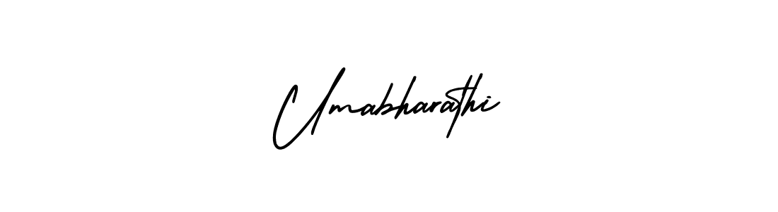 You should practise on your own different ways (AmerikaSignatureDemo-Regular) to write your name (Umabharathi) in signature. don't let someone else do it for you. Umabharathi signature style 3 images and pictures png