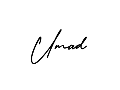 Make a beautiful signature design for name Umad. With this signature (AmerikaSignatureDemo-Regular) style, you can create a handwritten signature for free. Umad signature style 3 images and pictures png