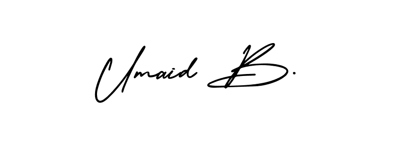 Also we have Umaid B. name is the best signature style. Create professional handwritten signature collection using AmerikaSignatureDemo-Regular autograph style. Umaid B. signature style 3 images and pictures png