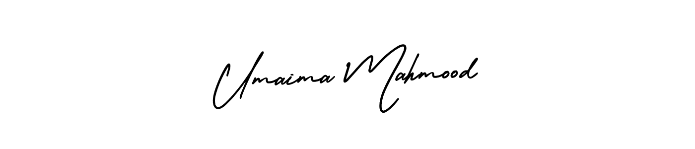 How to make Umaima Mahmood name signature. Use AmerikaSignatureDemo-Regular style for creating short signs online. This is the latest handwritten sign. Umaima Mahmood signature style 3 images and pictures png