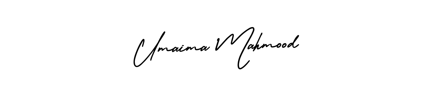 How to make Umaima Mahmood name signature. Use AmerikaSignatureDemo-Regular style for creating short signs online. This is the latest handwritten sign. Umaima Mahmood signature style 3 images and pictures png