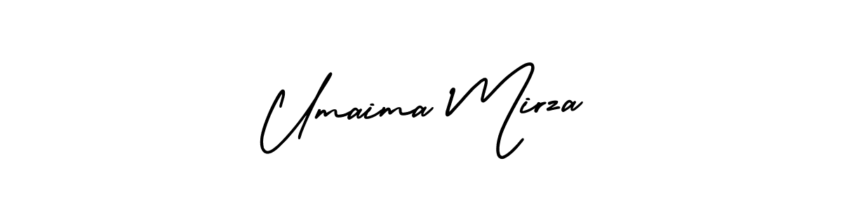 How to make Umaima Mirza name signature. Use AmerikaSignatureDemo-Regular style for creating short signs online. This is the latest handwritten sign. Umaima Mirza signature style 3 images and pictures png