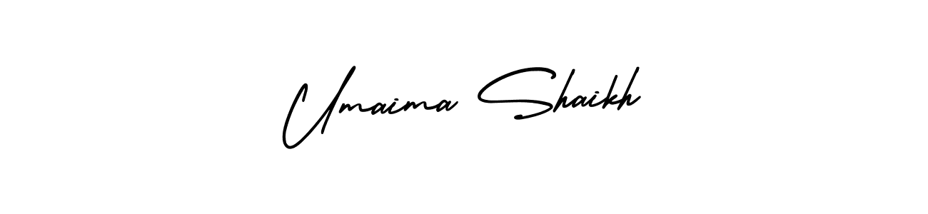Umaima Shaikh stylish signature style. Best Handwritten Sign (AmerikaSignatureDemo-Regular) for my name. Handwritten Signature Collection Ideas for my name Umaima Shaikh. Umaima Shaikh signature style 3 images and pictures png