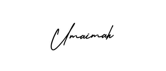 Use a signature maker to create a handwritten signature online. With this signature software, you can design (AmerikaSignatureDemo-Regular) your own signature for name Umaimah. Umaimah signature style 3 images and pictures png
