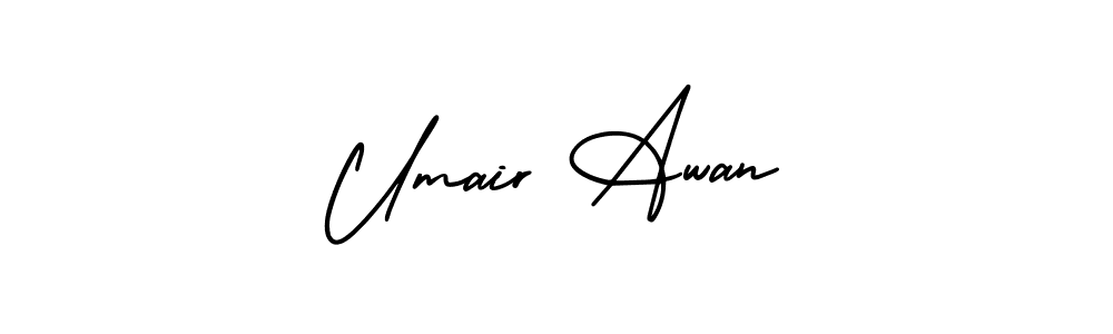 Make a beautiful signature design for name Umair Awan. With this signature (AmerikaSignatureDemo-Regular) style, you can create a handwritten signature for free. Umair Awan signature style 3 images and pictures png