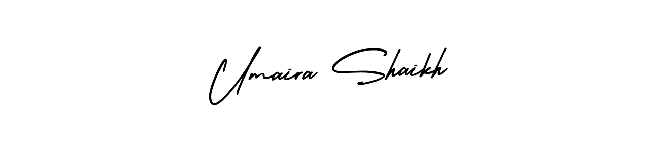 How to make Umaira Shaikh name signature. Use AmerikaSignatureDemo-Regular style for creating short signs online. This is the latest handwritten sign. Umaira Shaikh signature style 3 images and pictures png